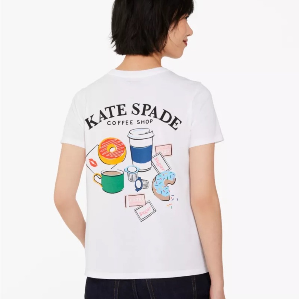 EUC kate spade coffee shop donut tee